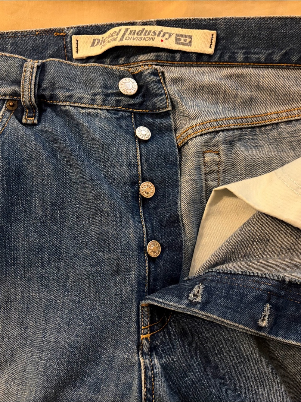 Diesel Industry Denim Division Jeans Men's 38x30 Italy Buttonfly Type RR55 - Picture 9 of 11